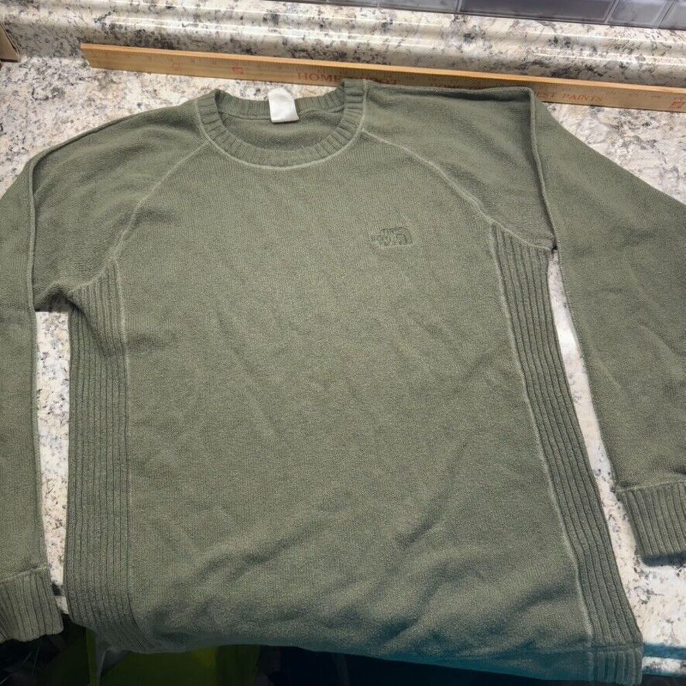 The North Face Sweater Mens Sz Medium Crew Neck Pullover sweatshirt Olive Green